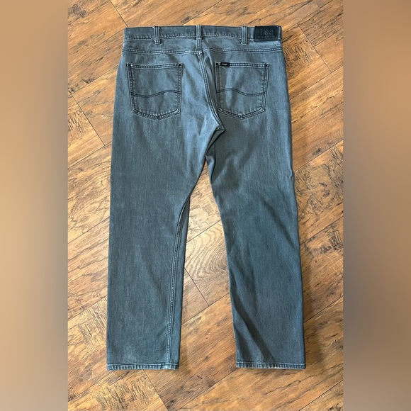 Lee slim fit dark gray denim jeans tapered ankle pockets relaxed mid rise 36/30 - Picture 15 of 16